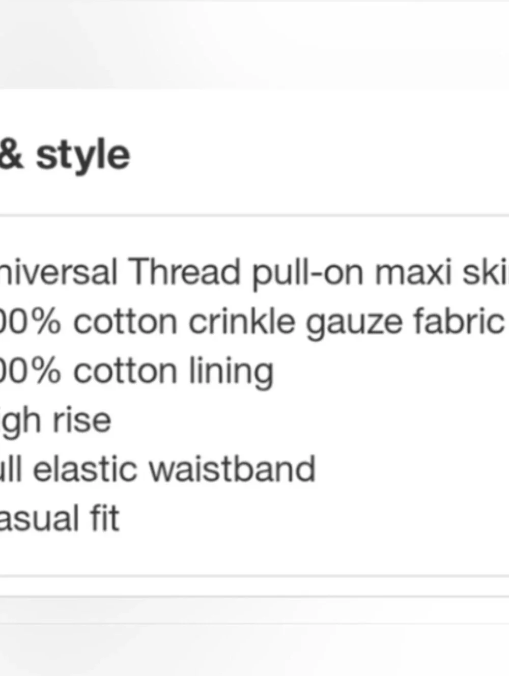 Universal Thread Women's Crinkle Gauze Pull-On Maxi Skirt White Size L